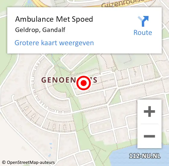 Locatie op kaart van de 112 melding: Ambulance Met Spoed Naar Geldrop, Gandalf op 25 juni 2016 17:21