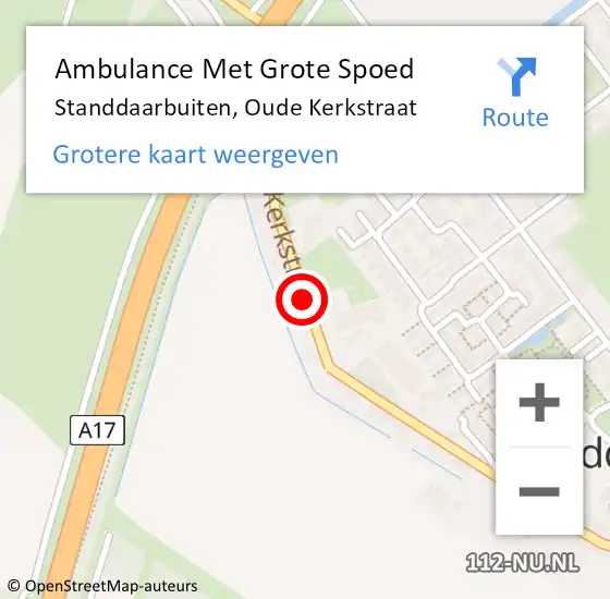 Locatie op kaart van de 112 melding: Ambulance Met Grote Spoed Naar Standdaarbuiten, Oude Kerkstraat op 25 juni 2016 17:45