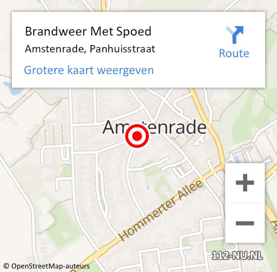 Locatie op kaart van de 112 melding: Brandweer Met Spoed Naar Amstenrade, Panhuisstraat op 25 juni 2016 18:51