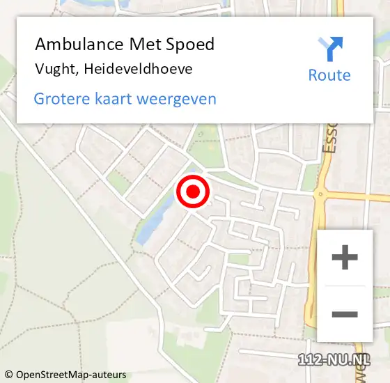 Locatie op kaart van de 112 melding: Ambulance Met Spoed Naar Vught, Heideveldhoeve op 25 juni 2016 19:26