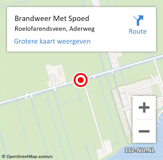 Locatie op kaart van de 112 melding: Brandweer Met Spoed Naar Roelofarendsveen, Aderweg op 25 juni 2016 19:30