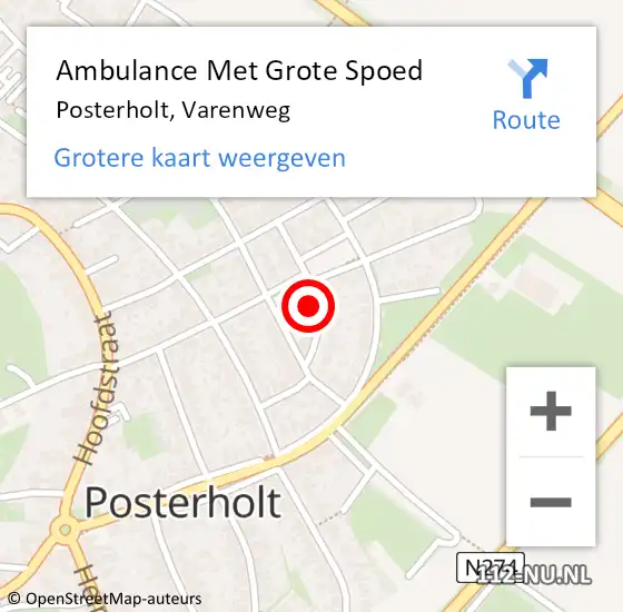 Locatie op kaart van de 112 melding: Ambulance Met Grote Spoed Naar Posterholt, Varenweg op 25 juni 2016 20:31