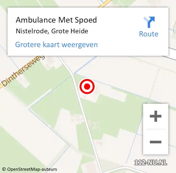 Locatie op kaart van de 112 melding: Ambulance Met Spoed Naar Nistelrode, Grote Heide op 25 juni 2016 22:18