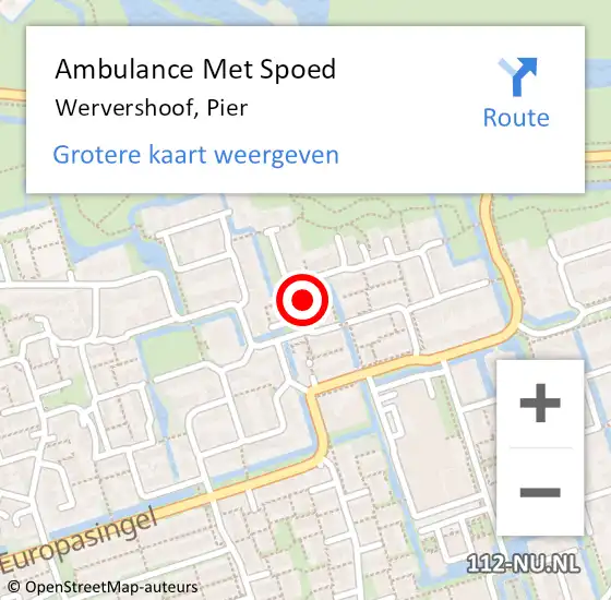 Locatie op kaart van de 112 melding: Ambulance Met Spoed Naar Wervershoof, Pier op 25 juni 2016 23:00