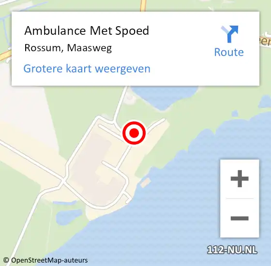 Locatie op kaart van de 112 melding: Ambulance Met Spoed Naar Rossum, Maasweg op 25 juni 2016 23:28