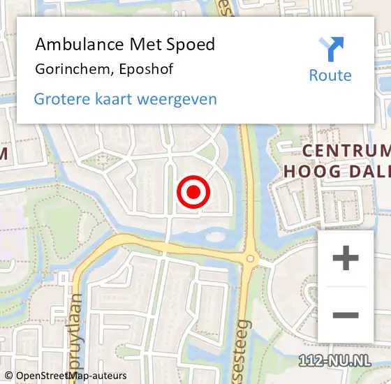 Locatie op kaart van de 112 melding: Ambulance Met Spoed Naar Gorinchem, Eposhof op 25 juni 2016 23:40