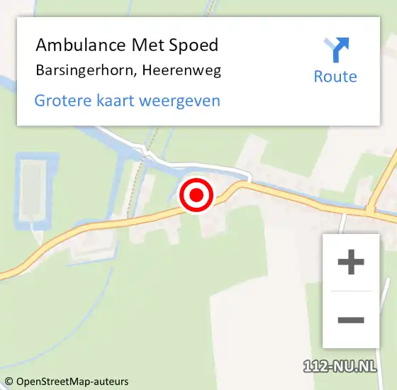 Locatie op kaart van de 112 melding: Ambulance Met Spoed Naar Barsingerhorn, Heerenweg op 26 juni 2016 02:18