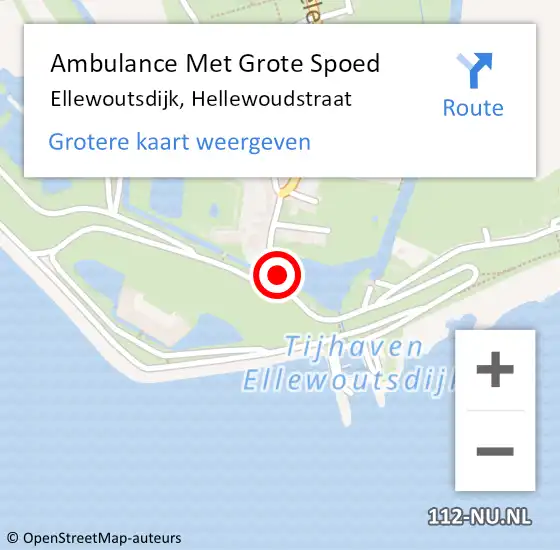 Locatie op kaart van de 112 melding: Ambulance Met Grote Spoed Naar Ellewoutsdijk, Hellewoudstraat op 26 juni 2016 04:03
