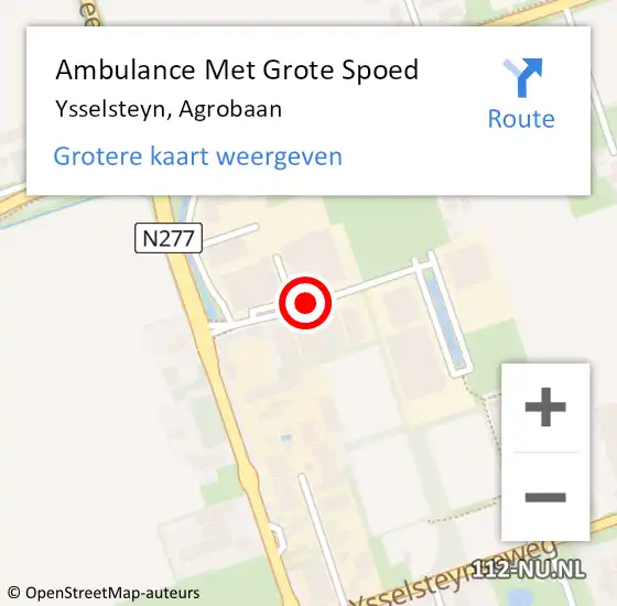 Locatie op kaart van de 112 melding: Ambulance Met Grote Spoed Naar Ysselsteyn, Agrobaan op 26 juni 2016 04:58