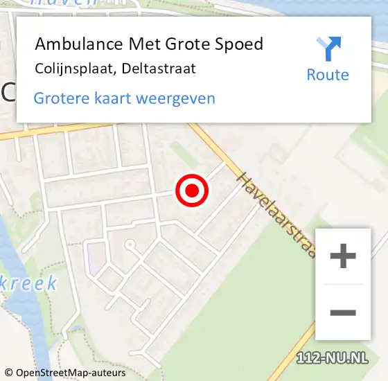 Locatie op kaart van de 112 melding: Ambulance Met Grote Spoed Naar Colijnsplaat, Deltastraat op 26 juni 2016 06:50