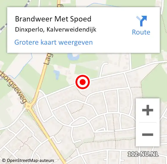 Locatie op kaart van de 112 melding: Brandweer Met Spoed Naar Dinxperlo, Kalverweidendijk op 26 juni 2016 08:28