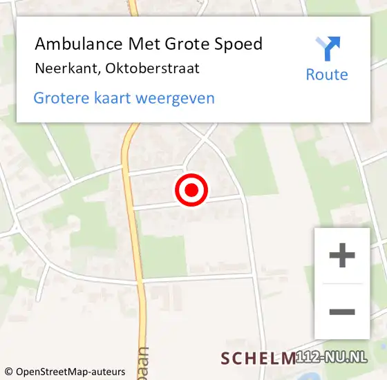 Locatie op kaart van de 112 melding: Ambulance Met Grote Spoed Naar Neerkant, Oktoberstraat op 26 juni 2016 09:21