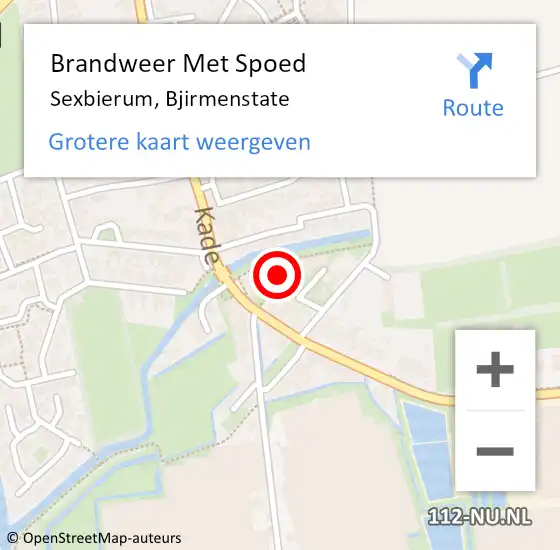 Locatie op kaart van de 112 melding: Brandweer Met Spoed Naar Sexbierum, Bjirmenstate op 26 juni 2016 10:42