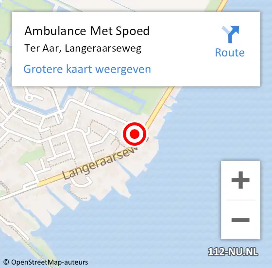 Locatie op kaart van de 112 melding: Ambulance Met Spoed Naar Ter Aar, Langeraarseweg op 26 juni 2016 11:03