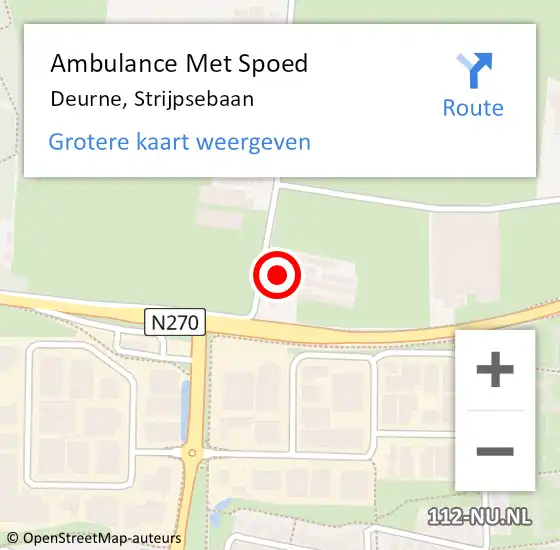 Locatie op kaart van de 112 melding: Ambulance Met Spoed Naar Deurne, Strijpsebaan op 26 juni 2016 14:54