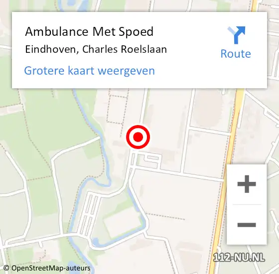 Locatie op kaart van de 112 melding: Ambulance Met Spoed Naar Eindhoven, Charles Roelslaan op 26 juni 2016 15:19