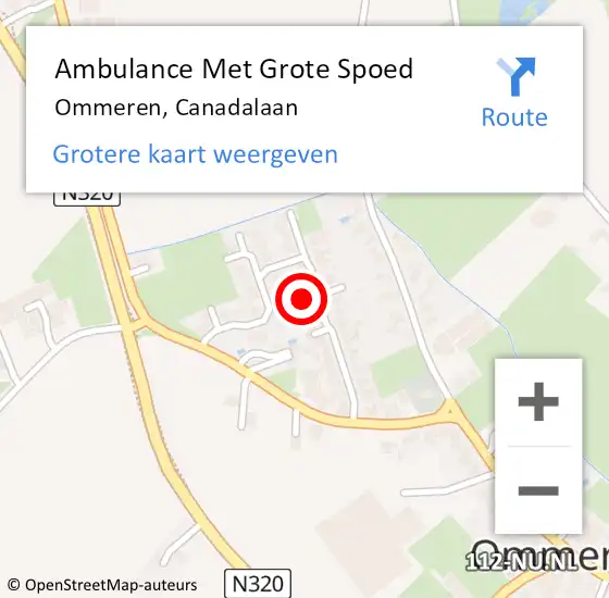 Locatie op kaart van de 112 melding: Ambulance Met Grote Spoed Naar Ommeren, Canadalaan op 26 juni 2016 15:34