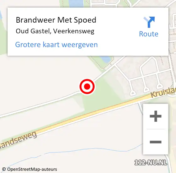 Locatie op kaart van de 112 melding: Brandweer Met Spoed Naar Oud Gastel, Veerkensweg op 26 juni 2016 16:01