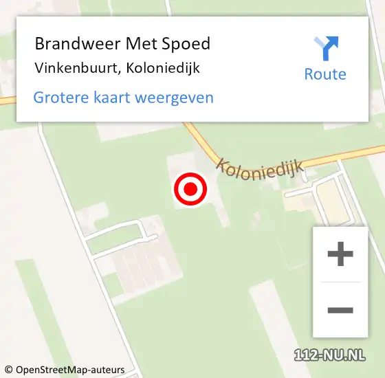 Locatie op kaart van de 112 melding: Brandweer Met Spoed Naar Vinkenbuurt, Koloniedijk op 26 juni 2016 16:16