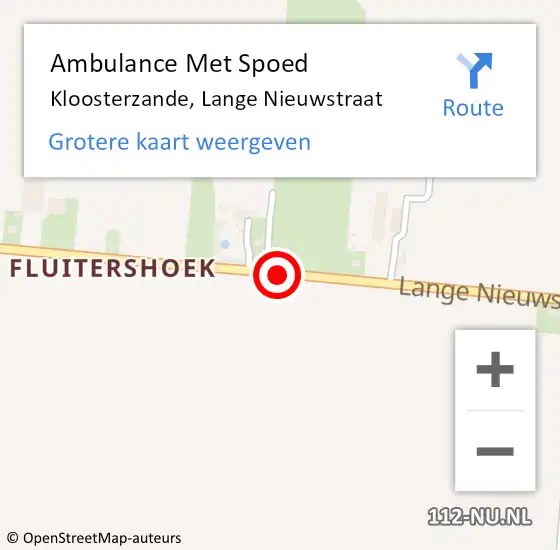 Locatie op kaart van de 112 melding: Ambulance Met Spoed Naar Kloosterzande, Lange Nieuwstraat op 26 juni 2016 17:20