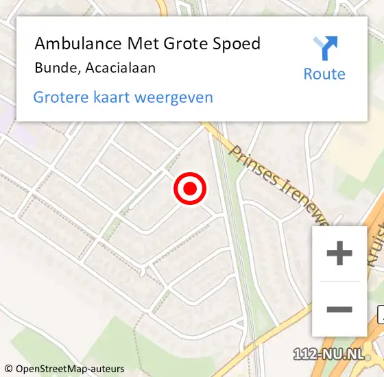 Locatie op kaart van de 112 melding: Ambulance Met Grote Spoed Naar Bunde, Acacialaan op 16 september 2013 15:17