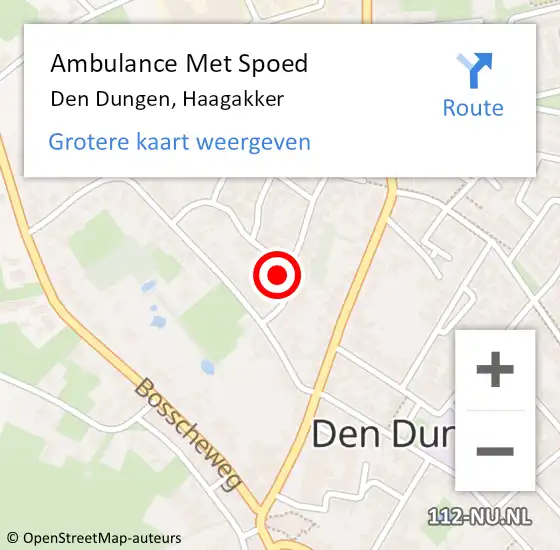 Locatie op kaart van de 112 melding: Ambulance Met Spoed Naar Den Dungen, Haagakker op 26 juni 2016 18:15