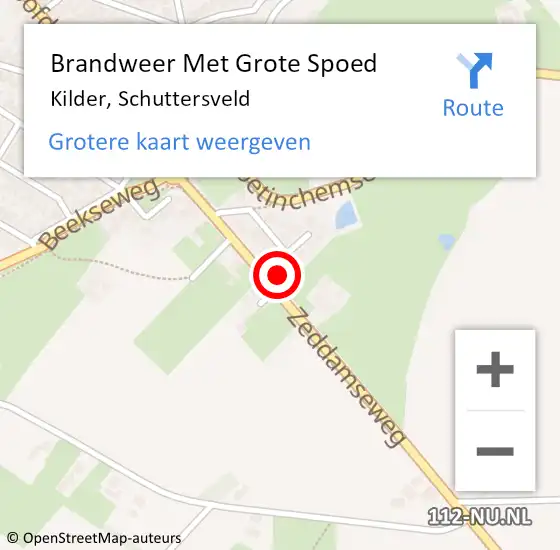 Locatie op kaart van de 112 melding: Brandweer Met Grote Spoed Naar Kilder, Schuttersveld op 26 juni 2016 18:55