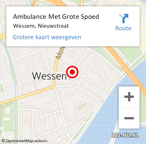 Locatie op kaart van de 112 melding: Ambulance Met Grote Spoed Naar Wessem, Nieuwstraat op 26 juni 2016 19:14