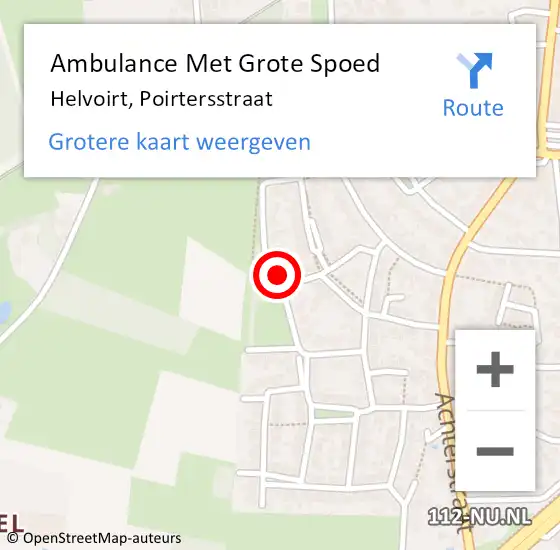 Locatie op kaart van de 112 melding: Ambulance Met Grote Spoed Naar Helvoirt, Poirtersstraat op 26 juni 2016 19:56