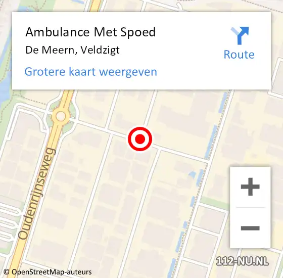 Locatie op kaart van de 112 melding: Ambulance Met Spoed Naar De Meern, Veldzigt op 26 juni 2016 20:41