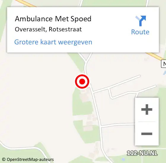 Locatie op kaart van de 112 melding: Ambulance Met Spoed Naar Overasselt, Rotsestraat op 26 juni 2016 23:08