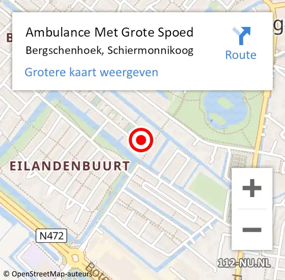 Locatie op kaart van de 112 melding: Ambulance Met Grote Spoed Naar Bergschenhoek, Schiermonnikoog op 27 juni 2016 00:31