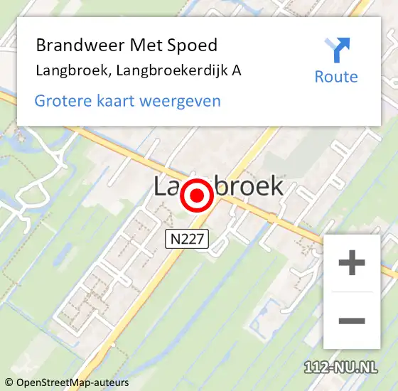 Locatie op kaart van de 112 melding: Brandweer Met Spoed Naar Langbroek, Langbroekerdijk A op 27 juni 2016 00:44