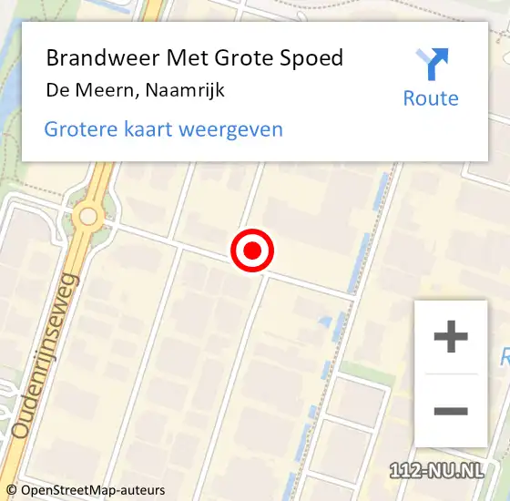 Locatie op kaart van de 112 melding: Brandweer Met Grote Spoed Naar De Meern, Naamrijk op 27 juni 2016 03:42