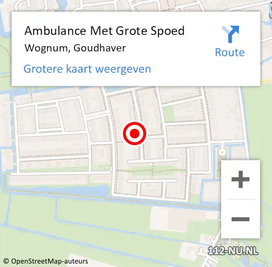 Locatie op kaart van de 112 melding: Ambulance Met Grote Spoed Naar Wognum, Goudhaver op 27 juni 2016 06:01