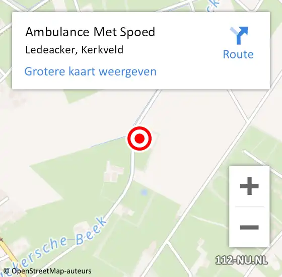 Locatie op kaart van de 112 melding: Ambulance Met Spoed Naar Ledeacker, Kerkveld op 27 juni 2016 06:17