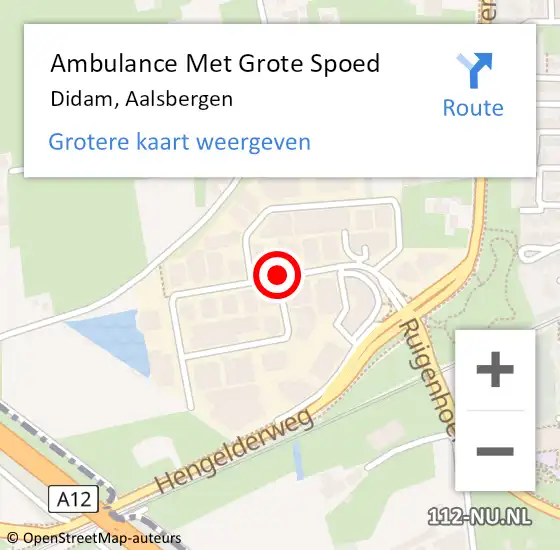 Locatie op kaart van de 112 melding: Ambulance Met Grote Spoed Naar Didam, Aalsbergen op 27 juni 2016 06:49