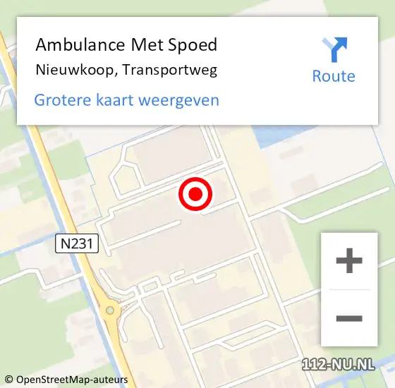 Locatie op kaart van de 112 melding: Ambulance Met Spoed Naar Nieuwkoop, Transportweg op 27 juni 2016 08:20