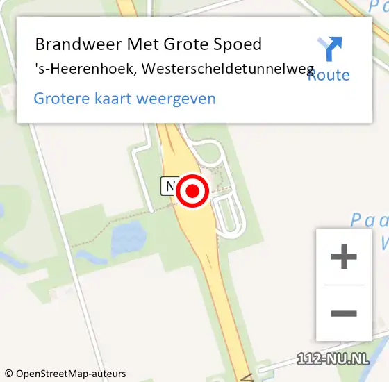 Locatie op kaart van de 112 melding: Brandweer Met Grote Spoed Naar 's-Heerenhoek, Westerscheldetunnelweg op 27 juni 2016 10:48