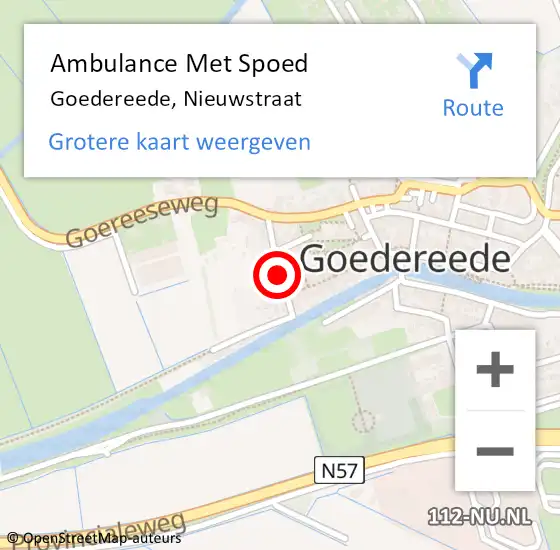 Locatie op kaart van de 112 melding: Ambulance Met Spoed Naar Goedereede, Nieuwstraat op 27 juni 2016 11:12