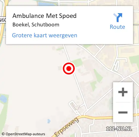 Locatie op kaart van de 112 melding: Ambulance Met Spoed Naar Boekel, Schutboom op 27 juni 2016 12:17