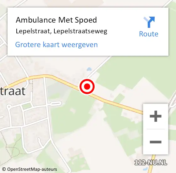 Locatie op kaart van de 112 melding: Ambulance Met Spoed Naar Lepelstraat, Lepelstraatseweg op 27 juni 2016 13:25