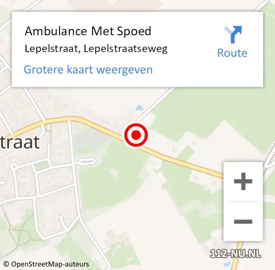 Locatie op kaart van de 112 melding: Ambulance Met Spoed Naar Lepelstraat, Lepelstraatseweg op 27 juni 2016 13:31