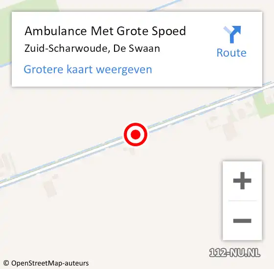 Locatie op kaart van de 112 melding: Ambulance Met Grote Spoed Naar Zuid-Scharwoude, De Swaan op 27 juni 2016 14:55