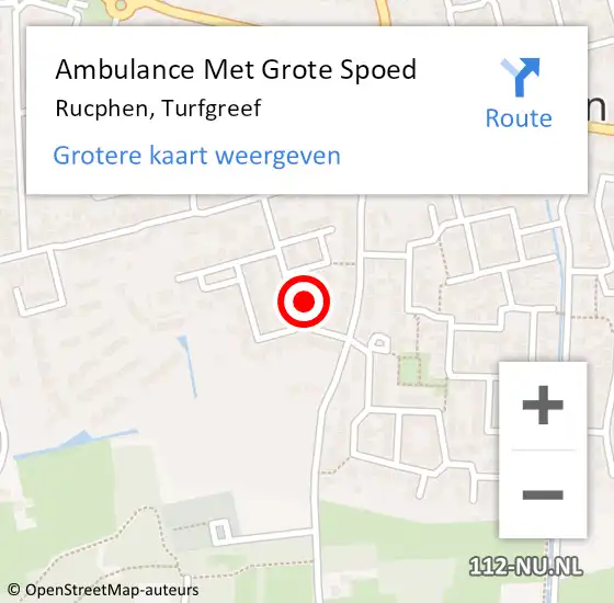 Locatie op kaart van de 112 melding: Ambulance Met Grote Spoed Naar Rucphen, Turfgreef op 27 juni 2016 16:53