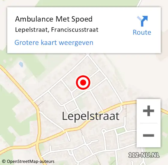 Locatie op kaart van de 112 melding: Ambulance Met Spoed Naar Lepelstraat, Franciscusstraat op 27 juni 2016 17:56