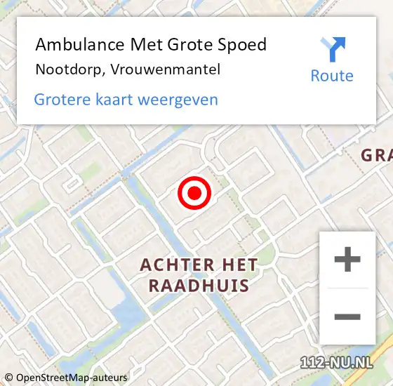 Locatie op kaart van de 112 melding: Ambulance Met Grote Spoed Naar Nootdorp, Vrouwenmantel op 27 juni 2016 19:06