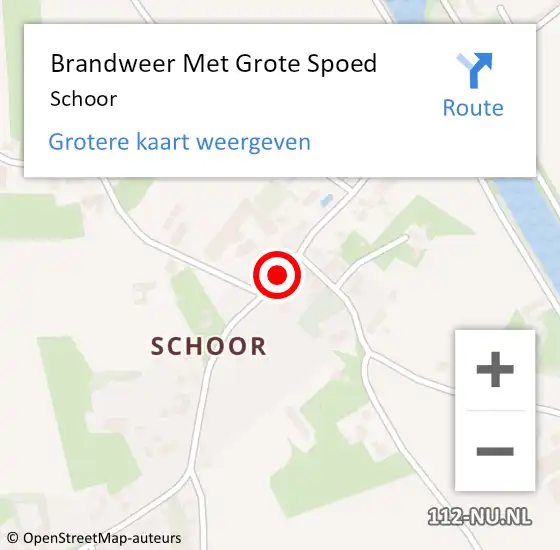 Locatie op kaart van de 112 melding: Brandweer Met Grote Spoed Naar Schoor op 19 december 2013 14:15