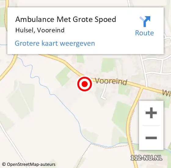 Locatie op kaart van de 112 melding: Ambulance Met Grote Spoed Naar Hulsel, Vooreind op 27 juni 2016 21:40