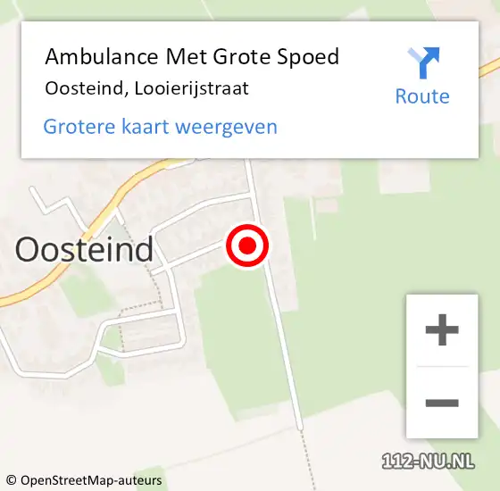 Locatie op kaart van de 112 melding: Ambulance Met Grote Spoed Naar Oosteind, Looierijstraat op 27 juni 2016 21:57